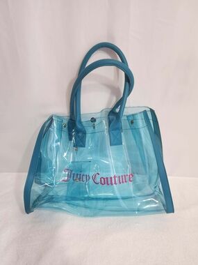 Juicy Couture Tote Bag Transparent Aqua Limited Edition Shoulder Purse